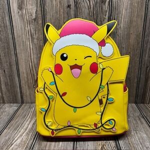Loungefly Pokemon Pikachu Santa Hat Christmas Lights Mini Backpack